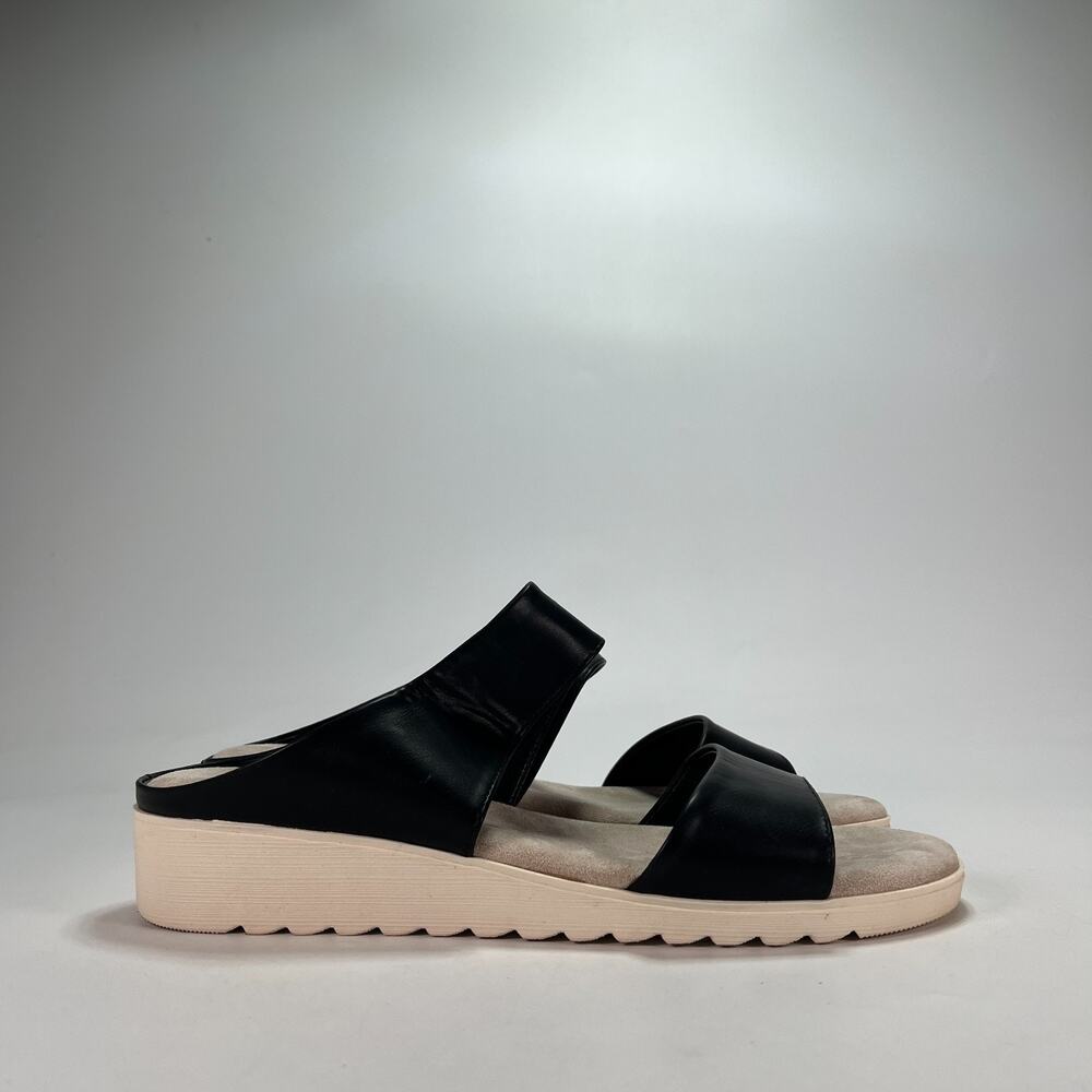 Kensie Endy Comfort Black Casual Double Band Straps Slide Sandals Womens Size 10
